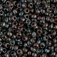 Miyuki rocailles Perlen 8/0 - Picasso transparent garnet 8-4504